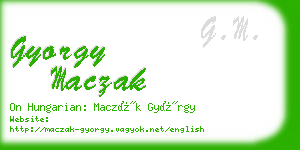 gyorgy maczak business card